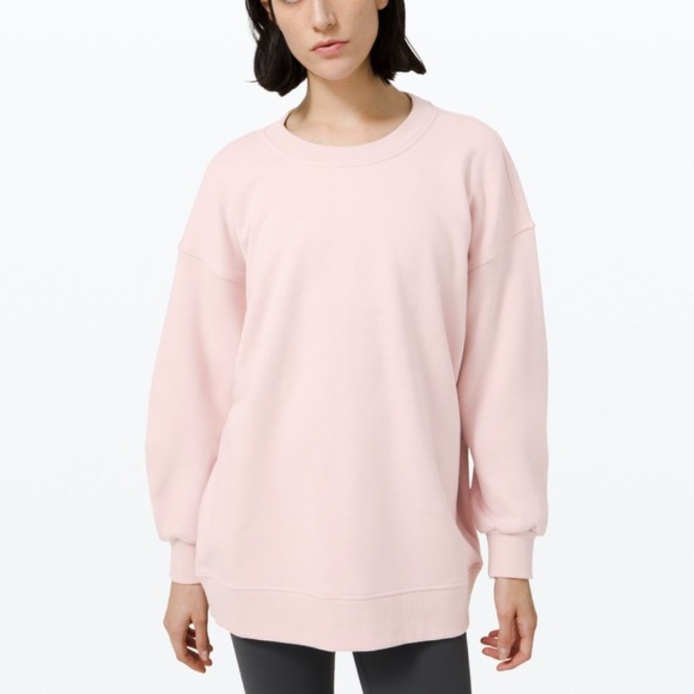 Lululemon Perfectly Oversized Crew Porcelain Pink Cotton Terry Crewneck